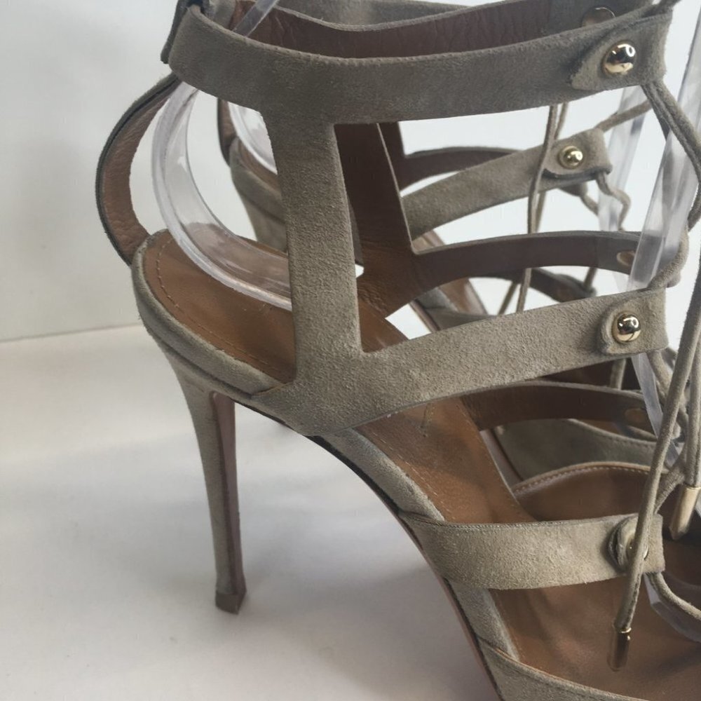 Aquazzura Suede Lace-Up Pumps Size 38 - Picture 5 of 10